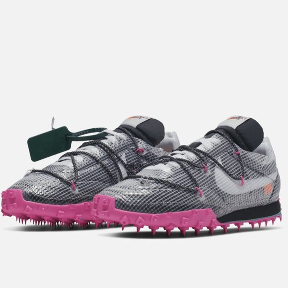 Nike Off White x Waffle Racer Women's 8 US 39 EUR CD8180-001 Fuschia Pink - Picture 1 of 16